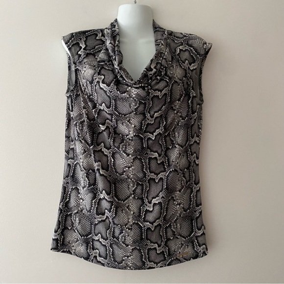 Michael Kors blouse cowl neck sleeveless snake print - Picture 1 of 9
